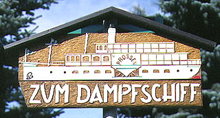 Schild "Zum Dampfschiff"